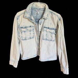 Arizona Acid Stone Wash Shirt Jacket Shacket Vintage Distressed XXL 2XL Jean Co